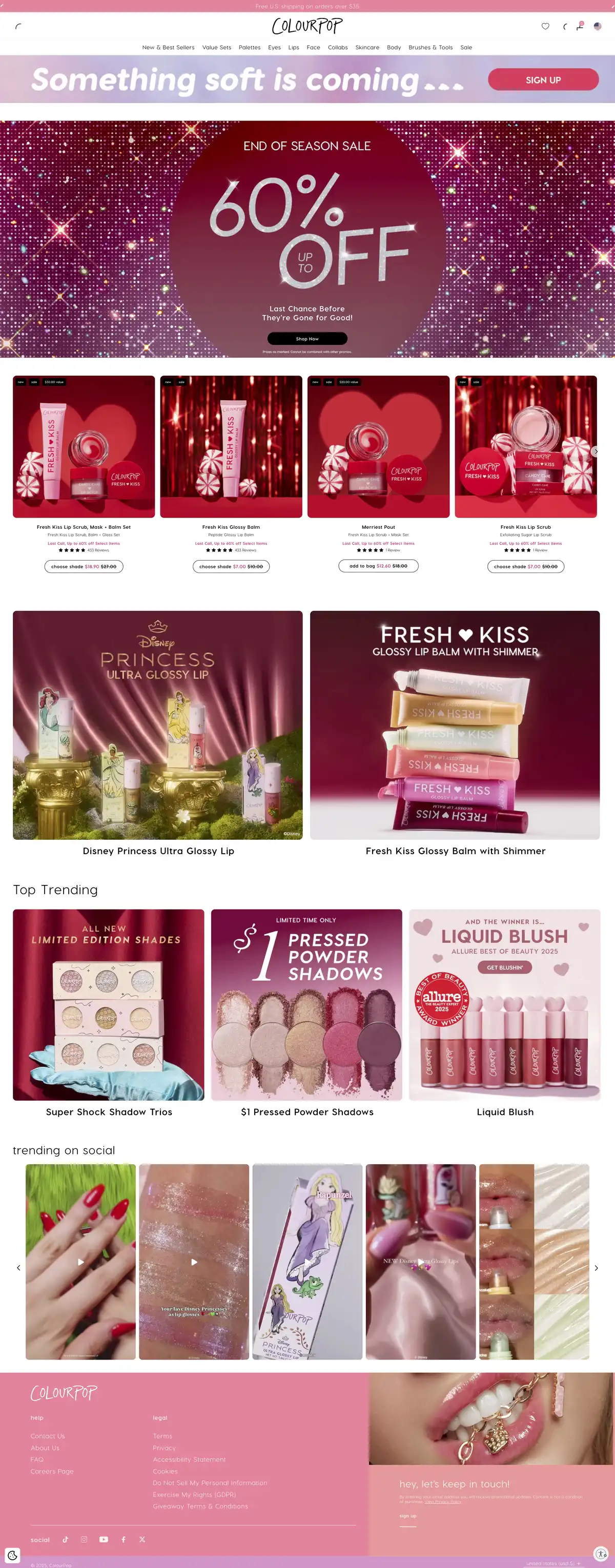 ColourPop Shopify store featuring affordable cosmetics and licensed collaborations